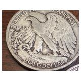 1937-S, 1937-D, and 1938 Walking Liberty Half Dollar Set