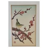 HLWY - Vintage Japanese Songbird Block Print Framed