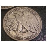 Set of 3 1934 Walking Liberty Half Dollars - 1934, 1934-S, 1934-D