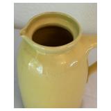 K - Vintage 9-Inch Yellow Ceramic Pitcher with Lid, 1966 Smoky Mountains