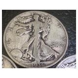 Lot of 3 Walking Liberty Half Dollars 1936, 1936-A, 1936-D