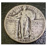 Set of 5 Standing Liberty 1930 US Quarter Dollar Coins