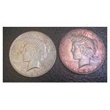 Pair of 1923 Peace Silver Dollars
