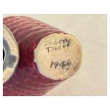 K - Set of 2 Vintage 1948 Ceramic Planters - Donkey and Water Pump Designs