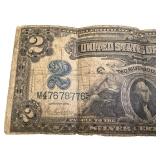 1899 US $2 Silver Certificate Large Note