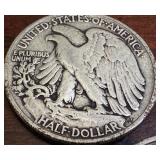 Set of 3 1942 Walking Liberty Half Dollar Coins: 1942, 1942-D, 1942-S