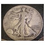 Set of 3 Walking Liberty Half Dollars 1943-S, 1943-D, 1943