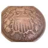 1868 United States Two Cent Coin