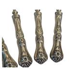 Set of 7 Vintage WMA Rogers Silverplate Forks and 7 Knives 12DWT Floral Pattern