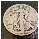 Set of 5 Walking Liberty Half Dollar Coins (1920, 1928, 1937, 1923)