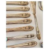 Vintage Luxor Plate Wm. A. Rogers Flatware Set with Floral Pattern - 44 Pieces