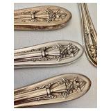 Vintage Luxor Plate Wm. A. Rogers Flatware Set with Floral Pattern - 44 Pieces