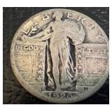 Lot of 6 Standing Liberty Silver Quarters, 1923, 1926 and 1928