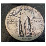 Lot of 6 Standing Liberty Silver Quarters, 1923, 1926 and 1928