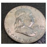 Set of 4 Franklin Silver Half Dollars 1948 and 1954