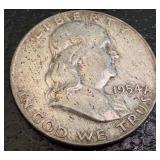 Set of 4 Franklin Silver Half Dollars 1948 and 1954