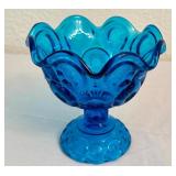 DR - Vintage LE Smith Moon and Stars Blue Glass Candy Dish