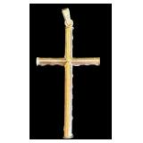 10K Gold Rope Cross Pendant
