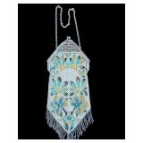 Antique Mandalian Color-Vision Mesh Purse with Floral Design