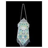 Antique Mandalian Color-Vision Mesh Purse with Floral Design