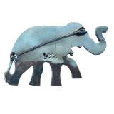 Vintage Siam Sterling Enamel Lucky Elephant Brooch