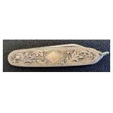 Vintage Sterling Silver Pocket Knife with Ornate Engraving