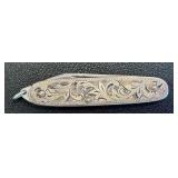 Vintage Sterling Silver Pocket Knife with Ornate Engraving