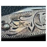 Vintage Sterling Silver Pocket Knife with Ornate Engraving