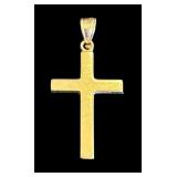 14K Gold Cross Pendant 1.25 Inch