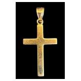 14K Gold Cross Pendant 1.25 Inch