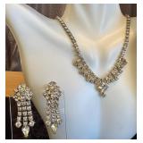 Vintage Rhinestone Jewelry Collection with Necklaces and Earrings
