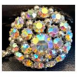 Weiss Vintage Aurora Borealis Rhinestone Brooch and Bracelet Set