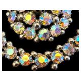 Weiss Vintage Aurora Borealis Rhinestone Brooch and Bracelet Set