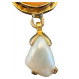 Vintage Gold Filled Cameo Pendant with Pearl Accent, 1/10 10k