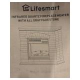 Lifesmart Large Square Infrared Faux Stone Fireplace