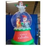 Inflatable Christmas Snow Globe Decoration with LED Lights. 7" Foot Tall