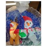 Inflatable Christmas Snow Globe Decoration with LED Lights. 7" Foot Tall