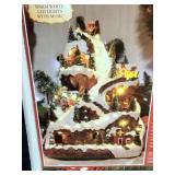 Alpine Corporation 18-inch Tall Animated Winter Wonderland Set with LED Lights