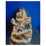Alpine Corporation 18-inch Tall Animated Winter Wonderland Set with LED Lights