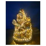 Alpine Corporation 18-inch Tall Animated Winter Wonderland Set with LED Lights