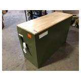Husky 46 in. W x 18.1 in. D 9-Drawer Army Green Mobile Workbench Cabinet with Solid Wood Top  Damaged Customer Returns See Pictures