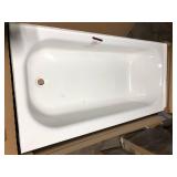 Bootz Industries Aloha 60 in. x 30 in. Alcove Soaking Bathtub with Right Drain in White slight damage    Customer Returns See Pictures