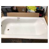 Bootz Industries Aloha 60 in. x 30 in. Alcove Soaking Bathtub with Right Drain in White slight damage    Customer Returns See Pictures
