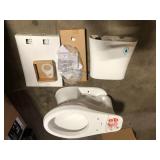 Glacier Bay Power Flush 12 in. Rough in 2-Piece 0.95 GPF/1.28 GPF Dual Flush Elongated Toilet in White with Slow-Close Seat Included    Customer Returns See Pictures