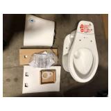 Glacier Bay Power Flush 12 in. Rough in 2-Piece 0.95 GPF/1.28 GPF Dual Flush Elongated Toilet in White with Slow-Close Seat Included    Customer Returns See Pictures