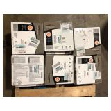 12 Boxes of  TrafficMaster Natural Wood Parquet 3 MIL x 12 in. W x 12 in. L Peel and Stick Water Resistant Vinyl Tile Flooring 30 Sq. Ft. Customer Returns See Pictures