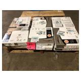 12 Boxes of  TrafficMaster Natural Wood Parquet 3 MIL x 12 in. W x 12 in. L Peel and Stick Water Resistant Vinyl Tile Flooring 30 Sq. Ft. Customer Returns See Pictures