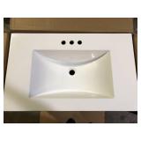 31 in. Single Sink Pearl Gray Bath Vanity with White Cultured Marble Top (Assembled)   Customer Returns See Pictures