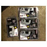 Lot of RIDGID 3/16 in. to 1-1/8 in. Model 15 Screw Feed Copper Pipe & Aluminum Tubing Cutter w/ Fold Away Reamer + Spare Wheel    Customer Returns See Pictures