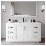Wyndham Collection Miranda 66 in. W x 22 in. D x 33.75 in. H Single Bath Vanity in White No Granite Included  Customer Returns See Pictures